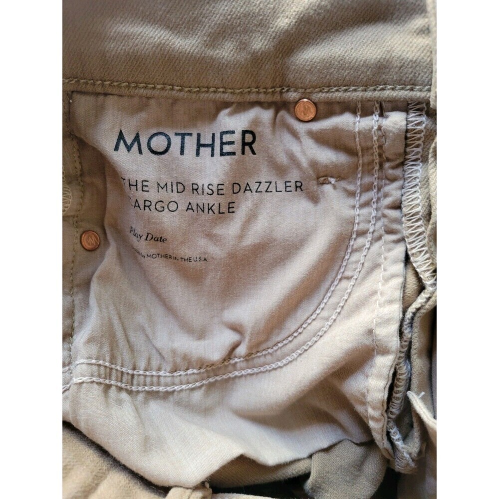 MOTHER Pants Womens 25 Khaki Toasted Brown Mid Rise Dazzler Cargo Ankle - Picture 9 of 10